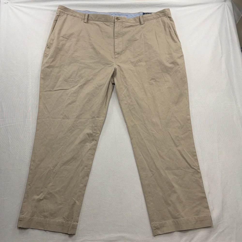 Polo Ralph Lauren Chino Pants Stretch Classic Fit Khaki Tan Mens 46x30